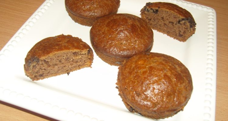 gesztenyés csokis muffin tálalva
